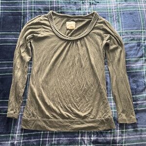 Y2K 2000s forever 21 Olive Green Long Sleeve Top size medium